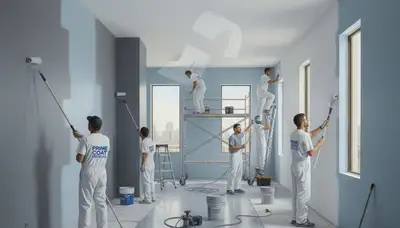 Commercial painters in Memphis, TN painting a business exterior for durable, weather-resistant protection