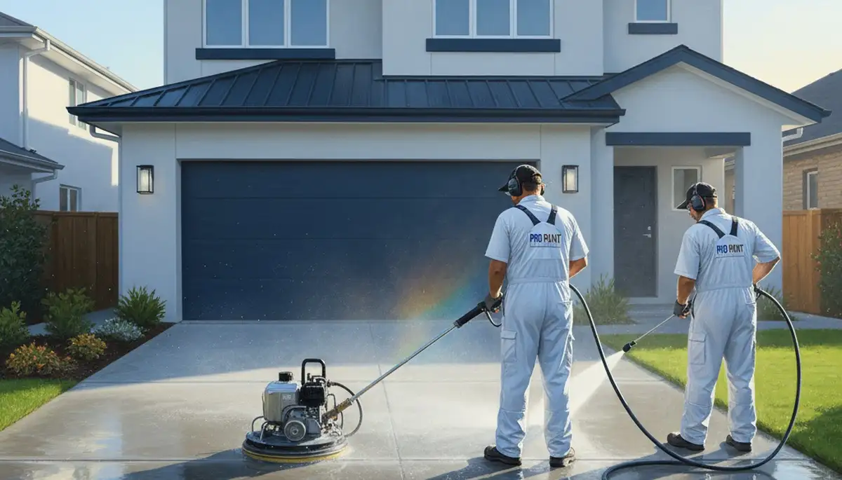 Concrete pressure cleaning in Memphis, TN for driveways, patios, and walkways by Memphis Paint Pros