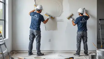 Memphis, TN painters repairing drywall cracks and holes for smooth wall restoration