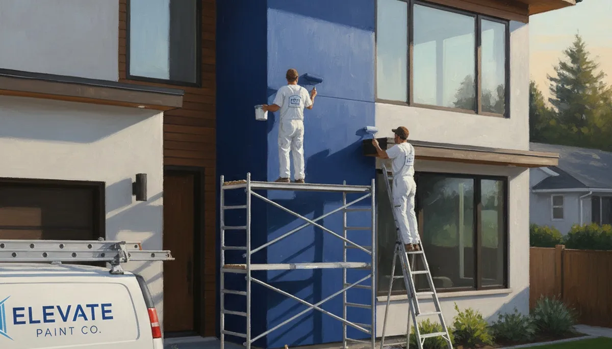 Exterior house painters in Memphis, TN painting a home for curb appeal and weather protection