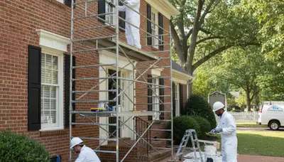 Memphis, TN painters completing a professional interior painting project for a local home or business