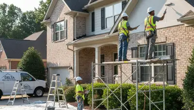 Memphis, TN painting contractors on a residential exterior repaint project