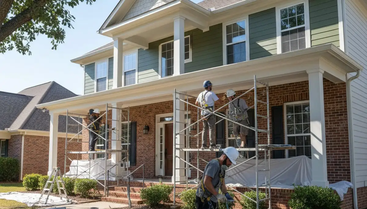 Professional Memphis, TN painting contractor working on a residential exterior project