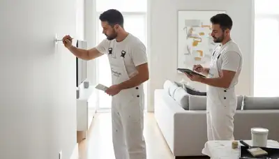 Memphis, TN painter fixing scuffs and fading on a home wall with professional touch-up paint services