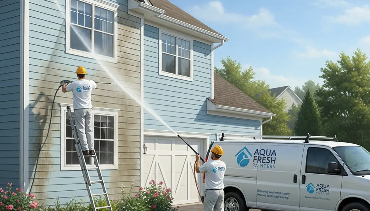 Vinyl siding pressure cleaning in Memphis, TN by Memphis Paint Pros to remove grime and mildew