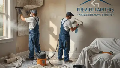 Memphis, TN wallpaper removal experts carefully stripping wallpaper from walls in humid-climate homes
